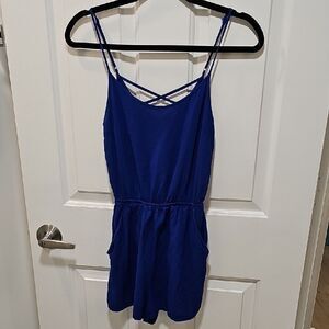 Blue Strappy Romper